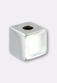 Argent 925 perle cube 4 mm x1