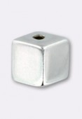 Argent 925 perle cube 6 mm x1