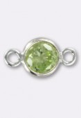 Argent 925 intercalaire bezel lime strass 4 mm x1