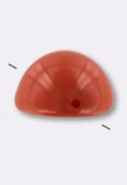 Dome bead 12x7 mm fiesta peach coral x6