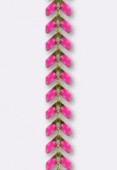 Chaine épis émaillée 6.3mm dark pink x10 cm