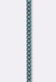 Chaîne gourmette couleur 1.6 mm turquoise x1 mètre