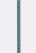 Chaîne gourmette couleur 1.6 mm turquoise x1 mètre