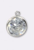 Argent 925 pendentif strass crystal 8 mm x1