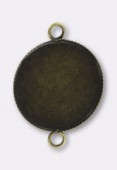 Support pour cabochon intercalaire 20 mm bronze x1