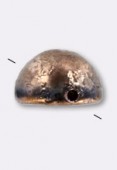 Dome bead 12x7 mm etched capri gold x6