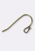 Crochet d'oreille 1 boule 20 mm bronze x2