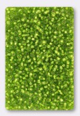 Rocaille 2 mm olivine silver-lined x20g