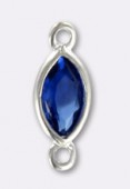 Argent 925 intercalaire marquise sapphire strass 10.x4 mm x1