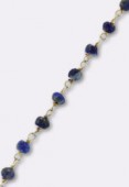 Lapis Lazuli chaîne rosaire / argent 925 doré x10cm