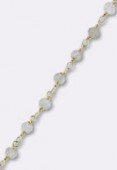 Pierre de lune chaîne rosaire / argent 925 doré x10cm