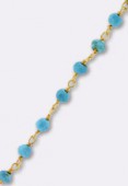 Turquoise chaîne rosaire / argent 925 doré x10cm