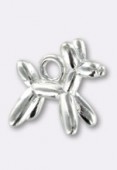 Argent 925 breloque chien ballon 11x9.5 mm x1