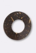 Donut en bois de Coco 50 mm naturel brown x1