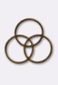 Estampe intercalaire 3 anneaux 17 mm bronze x1