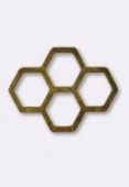 Estampe intercalaire rayon de miel 27x19 mm bronze x1