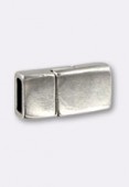 Fermoir aimanté pour cuir Regaliz 6x2 mm argent vieilli x1