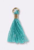 Pompon fil 15 mm turquoise or x4