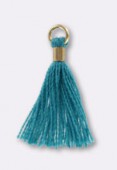 Pompon fil 15 mm teal or x4