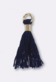 Pompon fil 15 mm bleu marine or x4