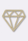 Estampe pendentif diamant 2 trous 20x18 mm or x1
