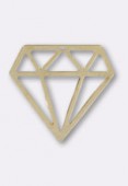 Estampe pendentif diamant 1 trou 20x18 mm or x1 Estampe pendentif diamant 1 trou 20x18 mm or x1