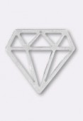 Estampe pendentif diamant 1 trou 20x18 mm argent x1
