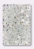 Miyuki square beads 4 mm SB-0001 crystal silver lined x20g