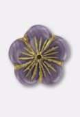 Fleur filés or 20 mm violet x1
