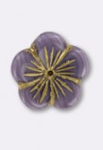 Fleur filés or 20 mm violet x1