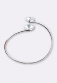 Argent 925 bracelet réglable double support à coller 12 mm rond x1