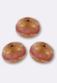 Ronde aplatie 6x9 mm old pink picasso x6