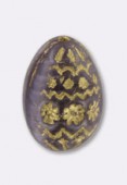 Oeuf motifs dorés 20x14 mm lilac x1