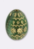 Oeuf motifs dorés 20x14 mm green x1