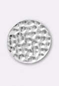 Estampe intercalaire sequin martelé 18 mm argent x2