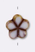 Fleur plate 17 mm beige x1