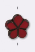 Fleur plate 17 mm red x1