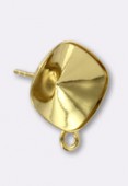 Argent 925 doré 24K clou d'oreille support à coller 12 mm x1