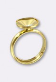 Argent 925 doré 24K bague réglable support à coller 10 mm x1