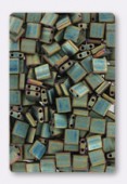 Miyuki Tila Beads TL-2008 matted metallic green iris x10g