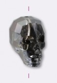 Skull bead 5750 19 mm crystal silver night x1