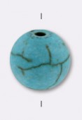 Turquoise bleue matte ronde 10 mm x4
