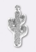 Estampe breloque cactus 25x12 mm argent x1