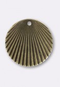 Estampe sequin éventail 20 mm bronze x1