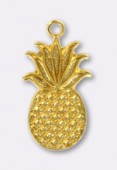 Estampe breloque ananas 15x9 mm or x1