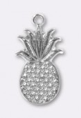 Estampe breloque ananas 15x9 mm argent x1