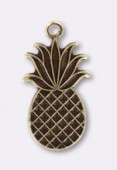 Estampe breloque ananas 15x9 mm bronze x1