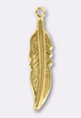 Estampe breloque plume 25x5 mm or x1 Estampe breloque plume 25x5 mm or x1
