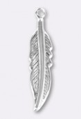Estampe breloque plume 25x5 mm argent x1