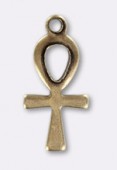 Estampe breloque croix de Vie 15x8 mm bronze x1